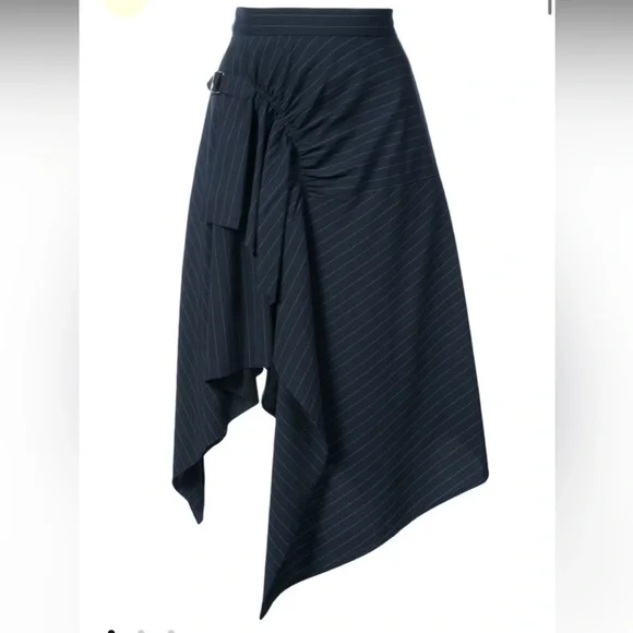 Phillip Lim Handkerchief Pinstripe Asymmetrical Skirt - Picture 1 of 11
